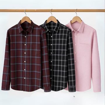 Office Essentials: 3-Pack Premium Cotton Formal Shirts – Tailored Fit, Full Sleeves & Pockets ( FS-166)