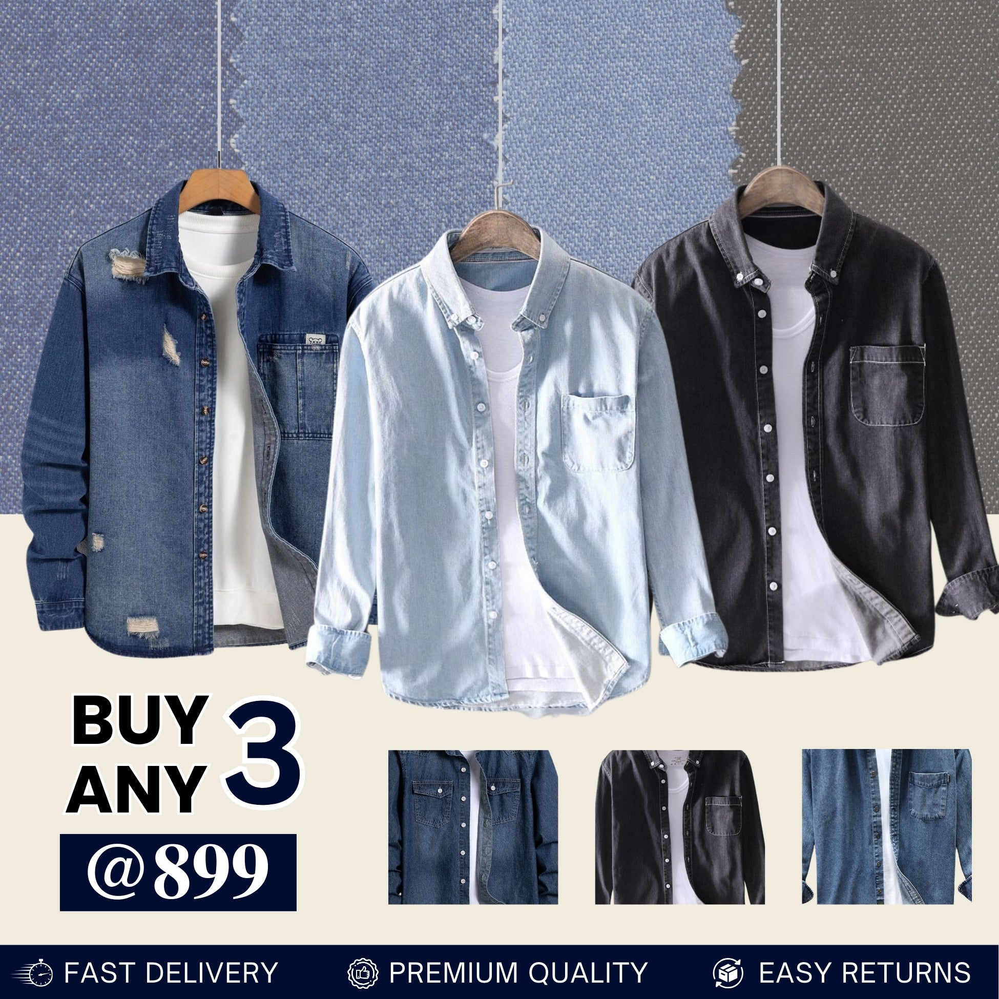 Casual Denim Shirt For Men