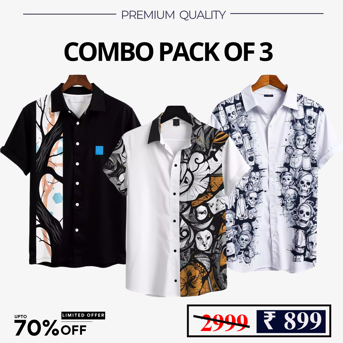 Casual Shirts Collection (Pack of 3)