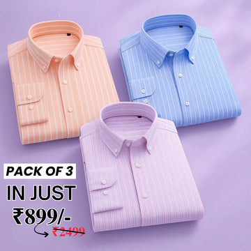Premium Imported 100% High Quality Striped Shirt | Full/Half Sleeve | With Pocket |(FS-128)