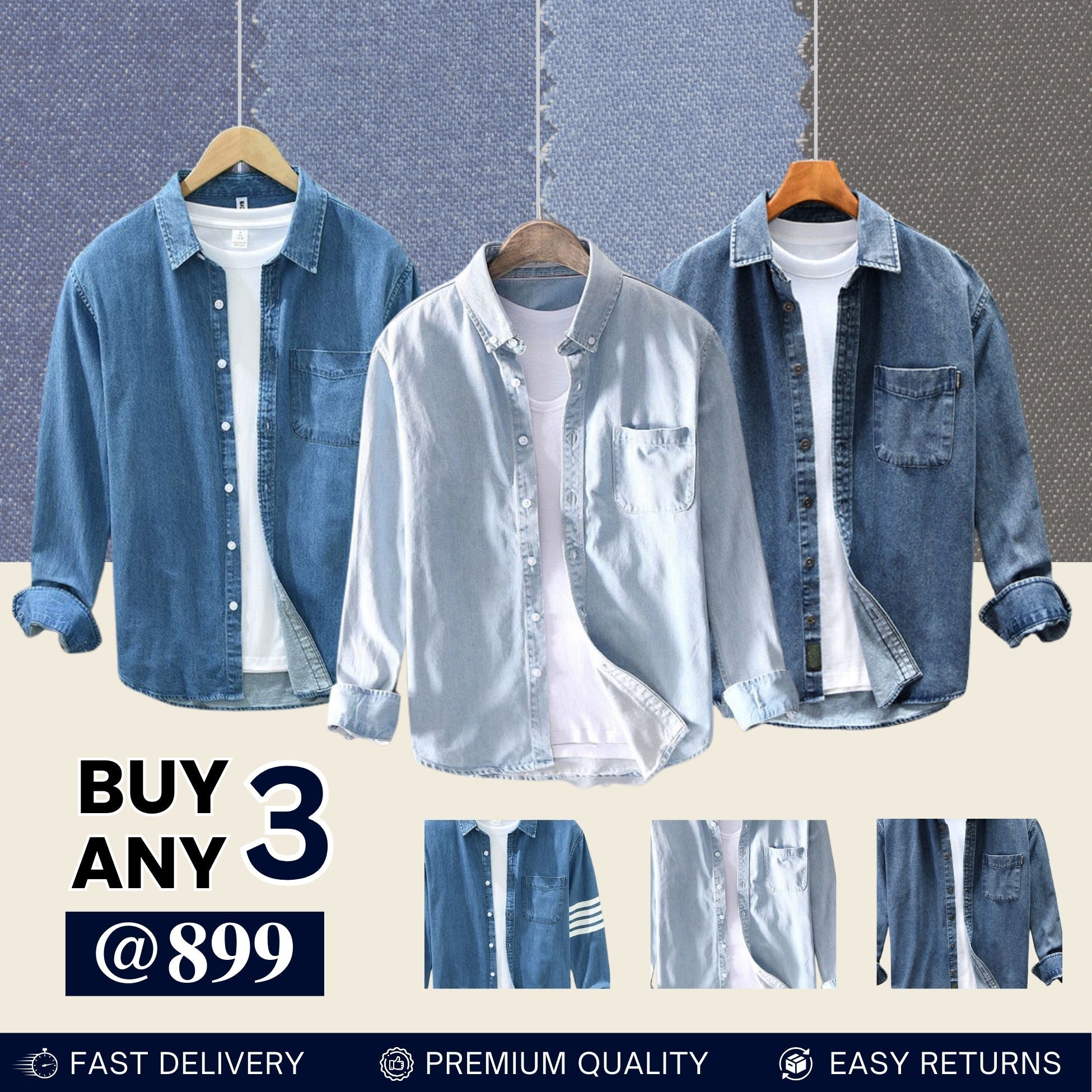 Casual Denim Shirt For Men