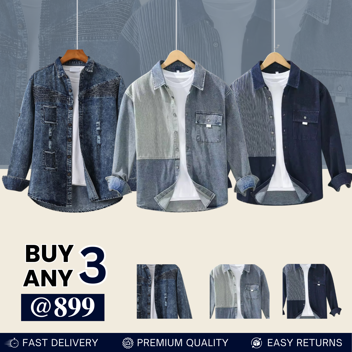 Casual Denim Shirt For Men