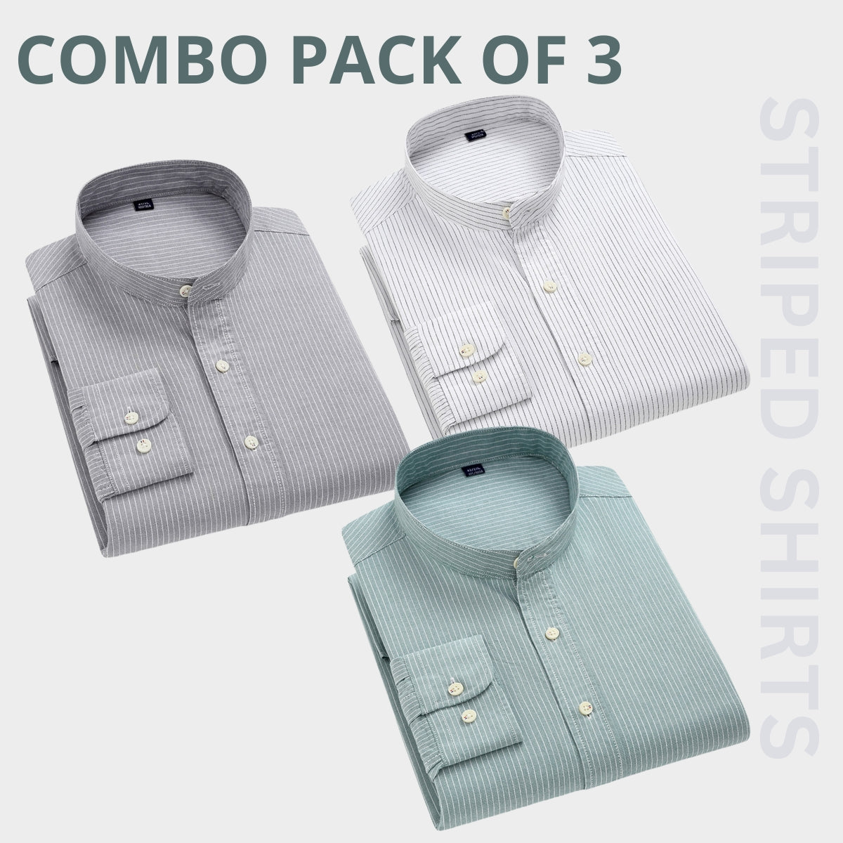 Premium Full Sleeves Striped Shirt 100% High Quality Combo Pack Of 3