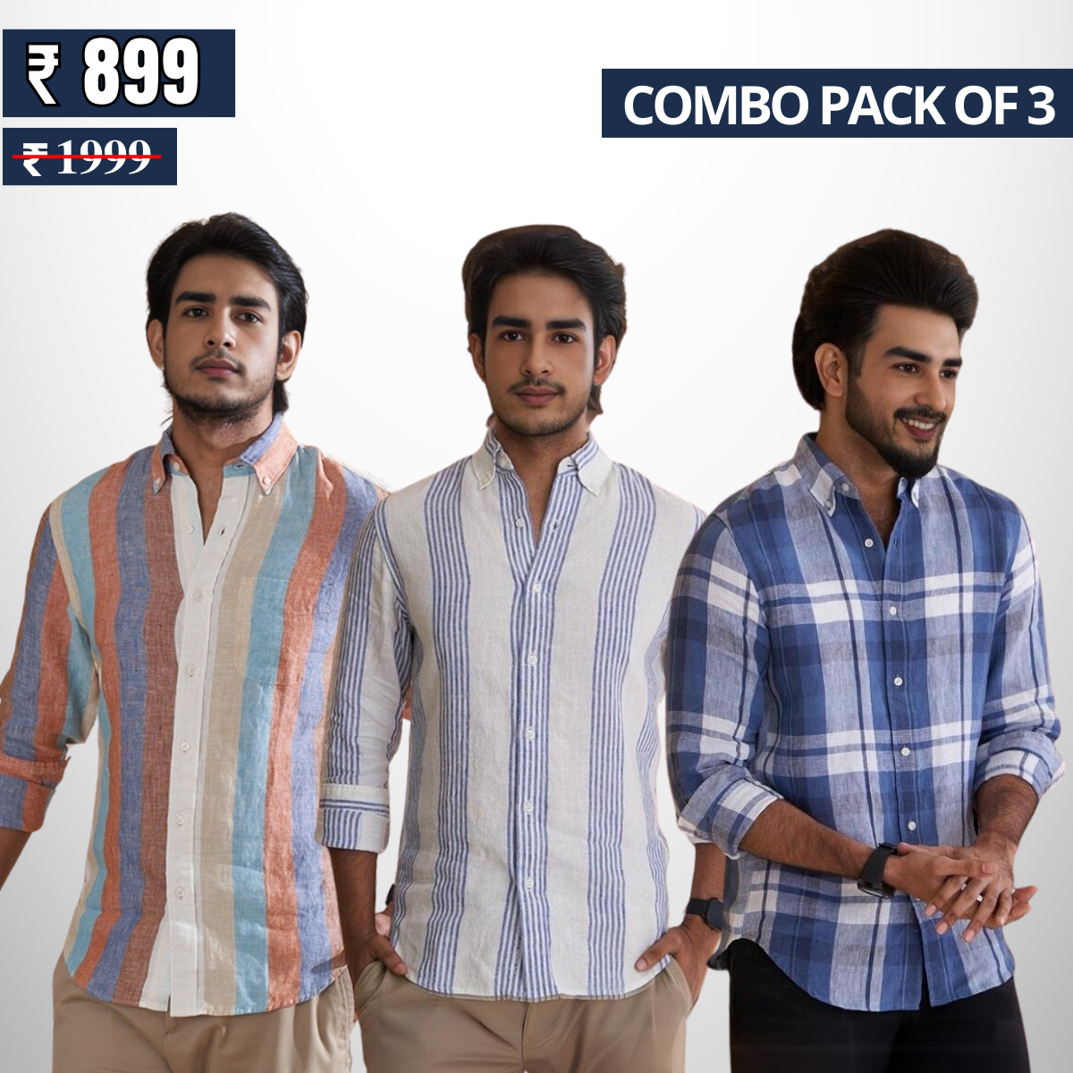 Classic Men's Shirts: Style, Comfort, and Confidence | Combo Pack of 3