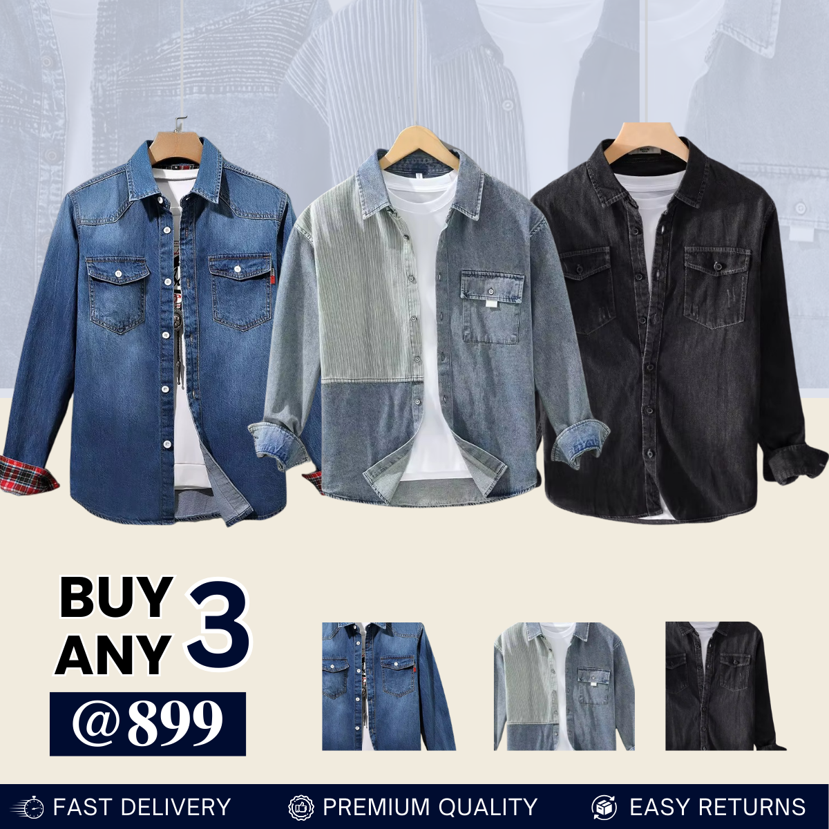 Casual Denim Shirt For Men