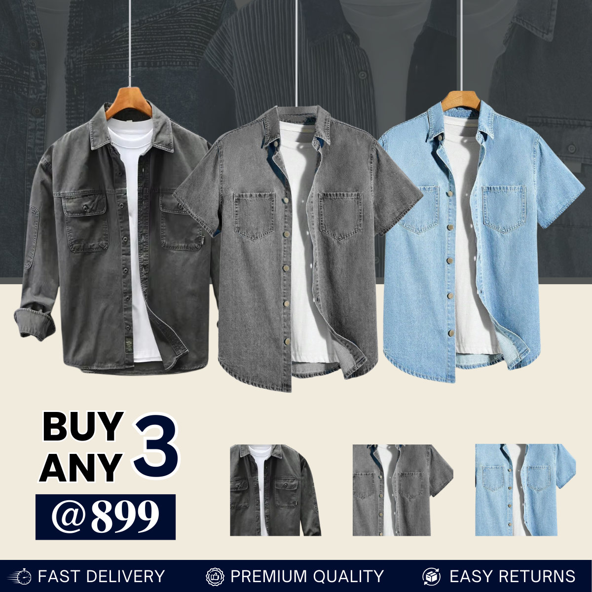 Casual Denim Shirt For Men