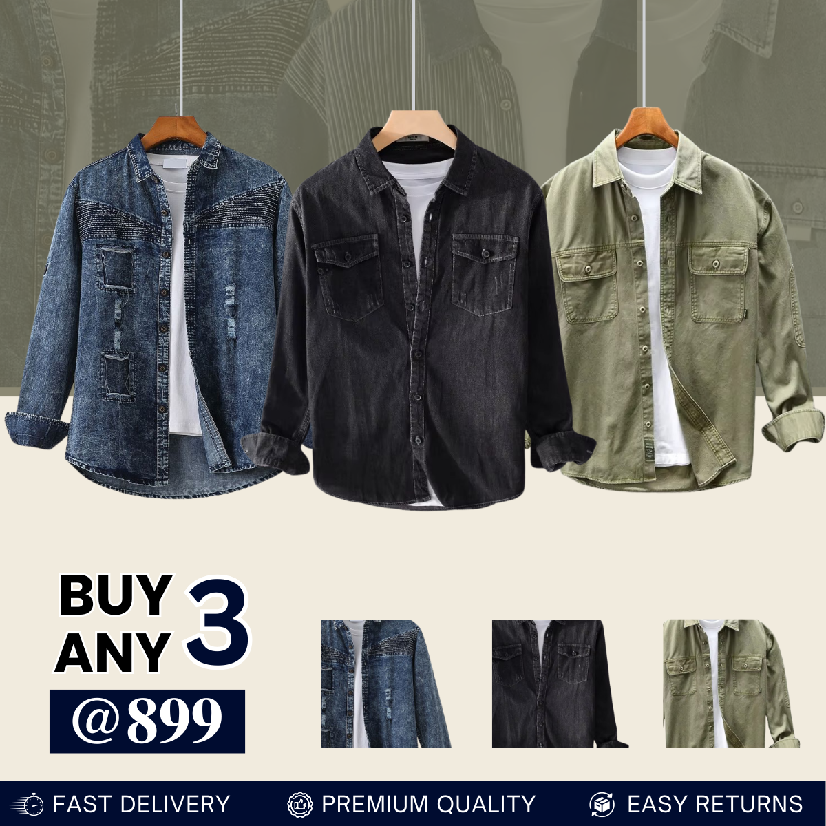 Casual Denim Shirt For Men