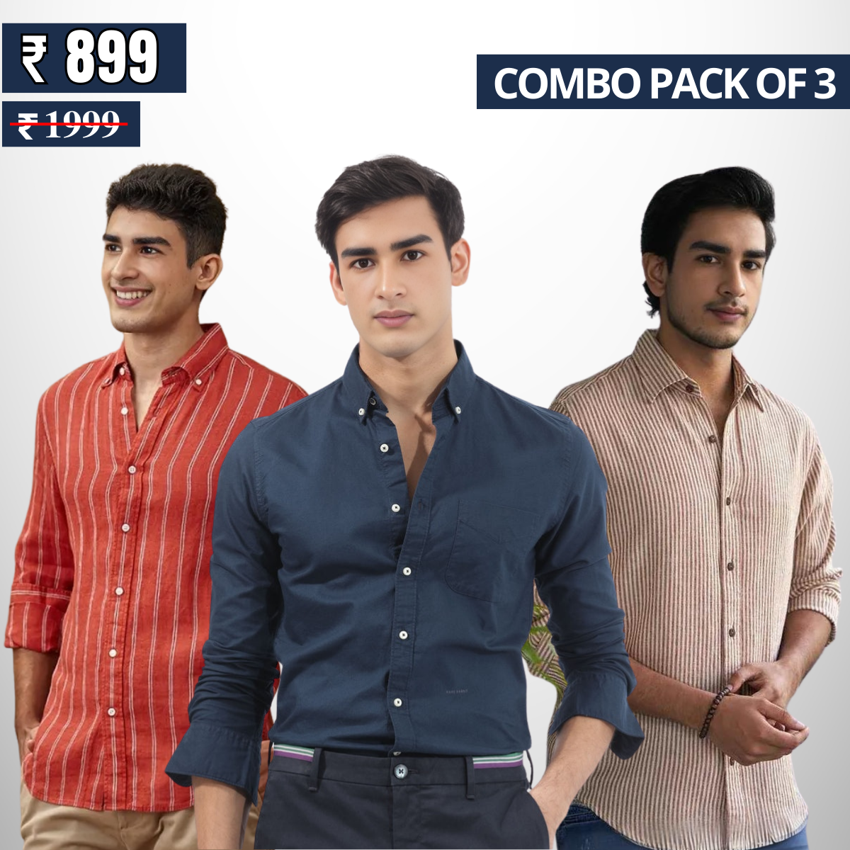 Classic Men's Shirts: Style, Comfort, and Confidence | Combo Pack of 3