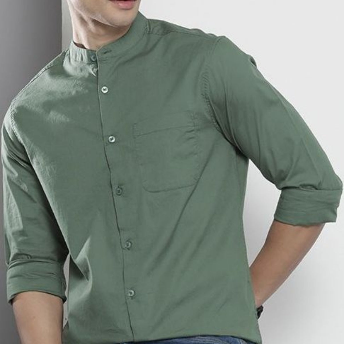 Stylish Branded Casual Shirts with Full Sleeves and Chinese Collar