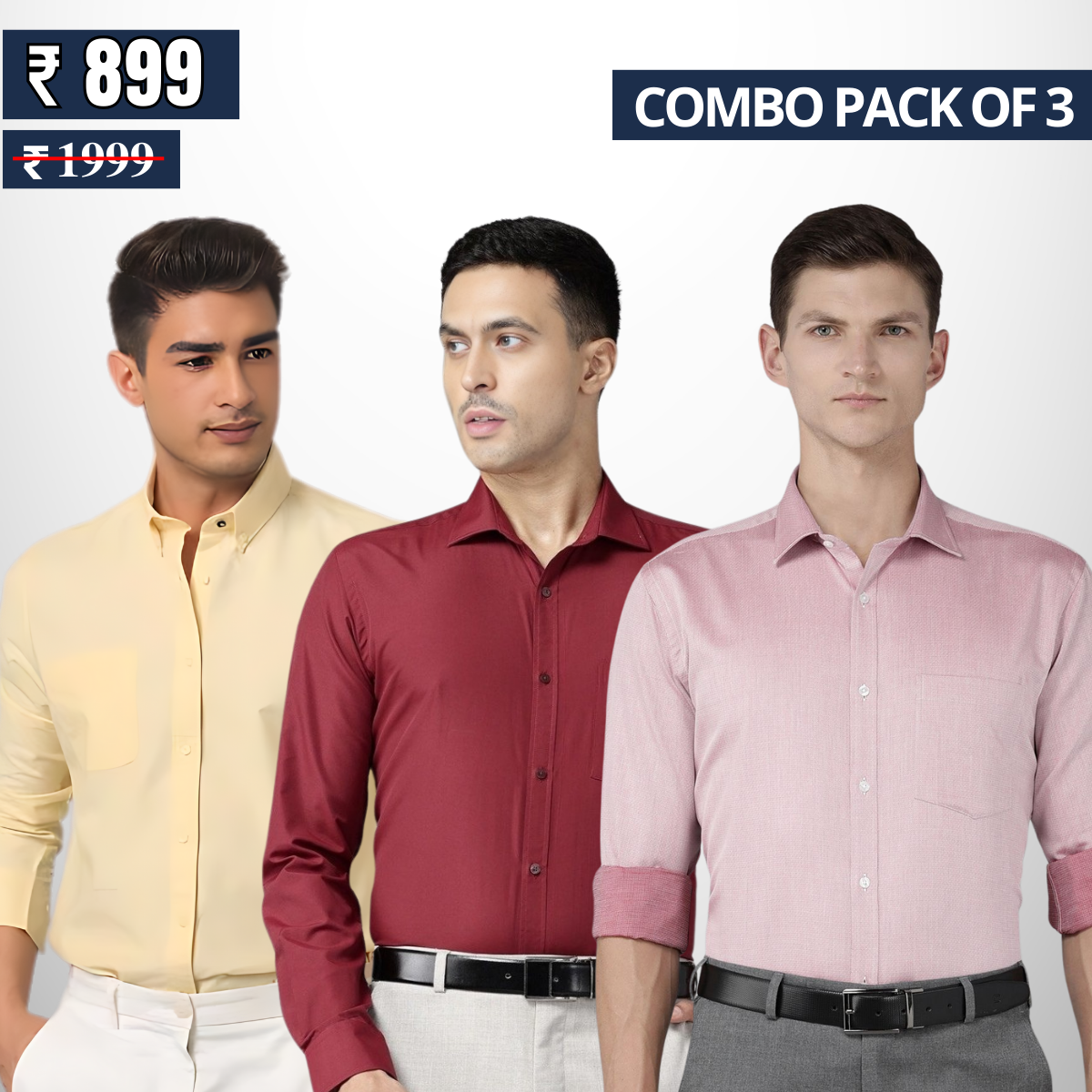 Classic Men's Shirts: Style, Comfort, and Confidence | Combo Pack of 3