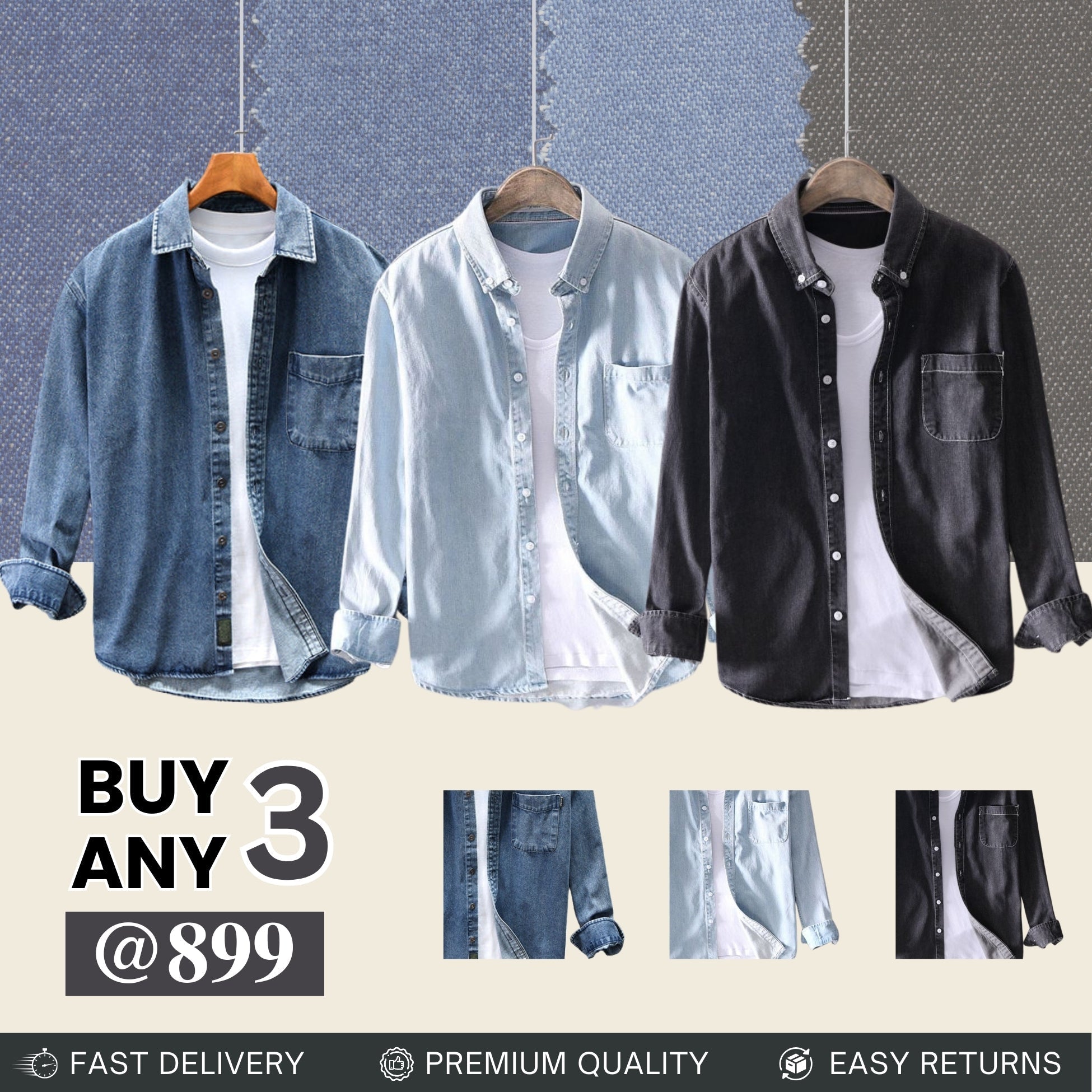 Casual Denim Shirt For Men