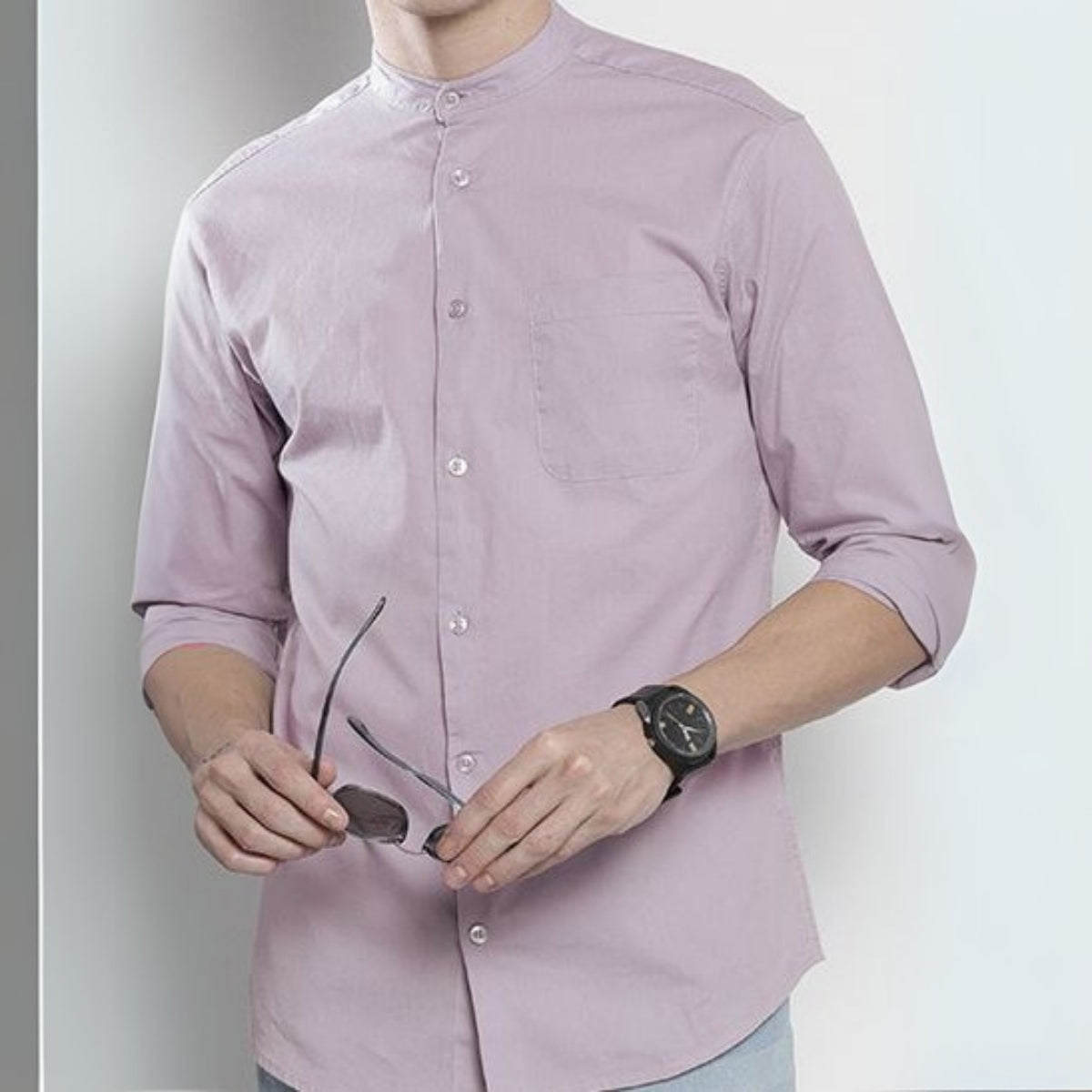 Stylish Branded Casual Shirts with Full Sleeves and Chinese Collar