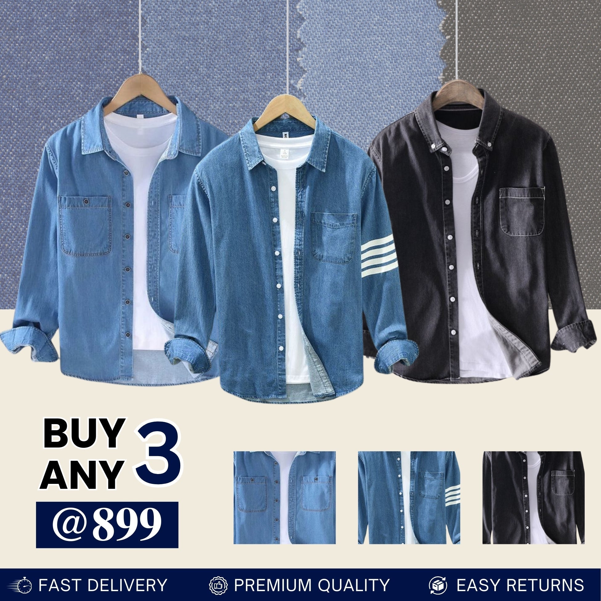 Casual Denim Shirt For Men