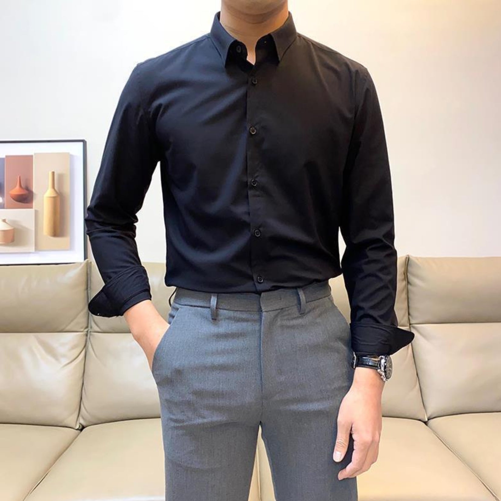 3 Cotton Formal Shirts with Full Sleeves and Pockets