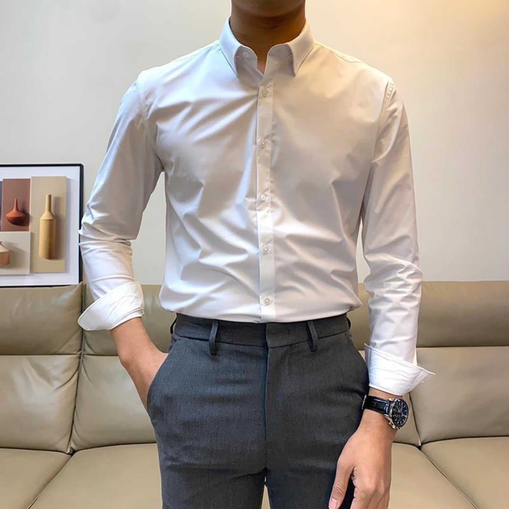 3 Cotton Formal Shirts with Full Sleeves and Pockets