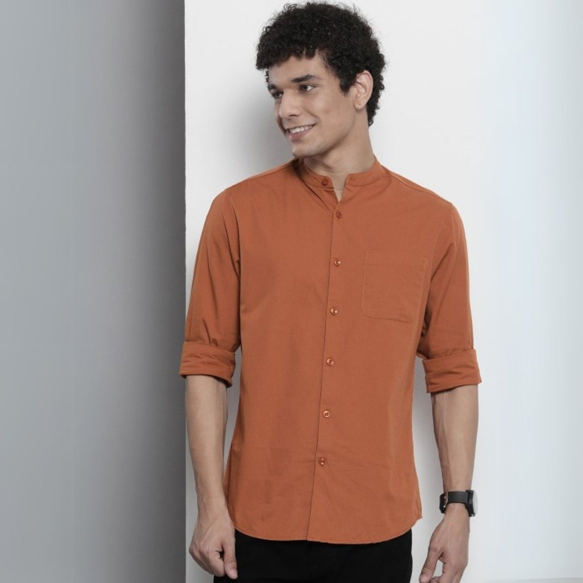 Stylish Branded Casual Shirts with Full Sleeves and Chinese Collar