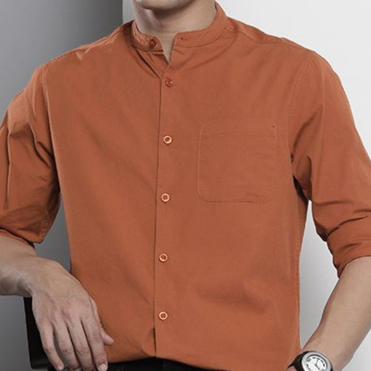 Stylish Branded Casual Shirts with Full Sleeves and Chinese Collar