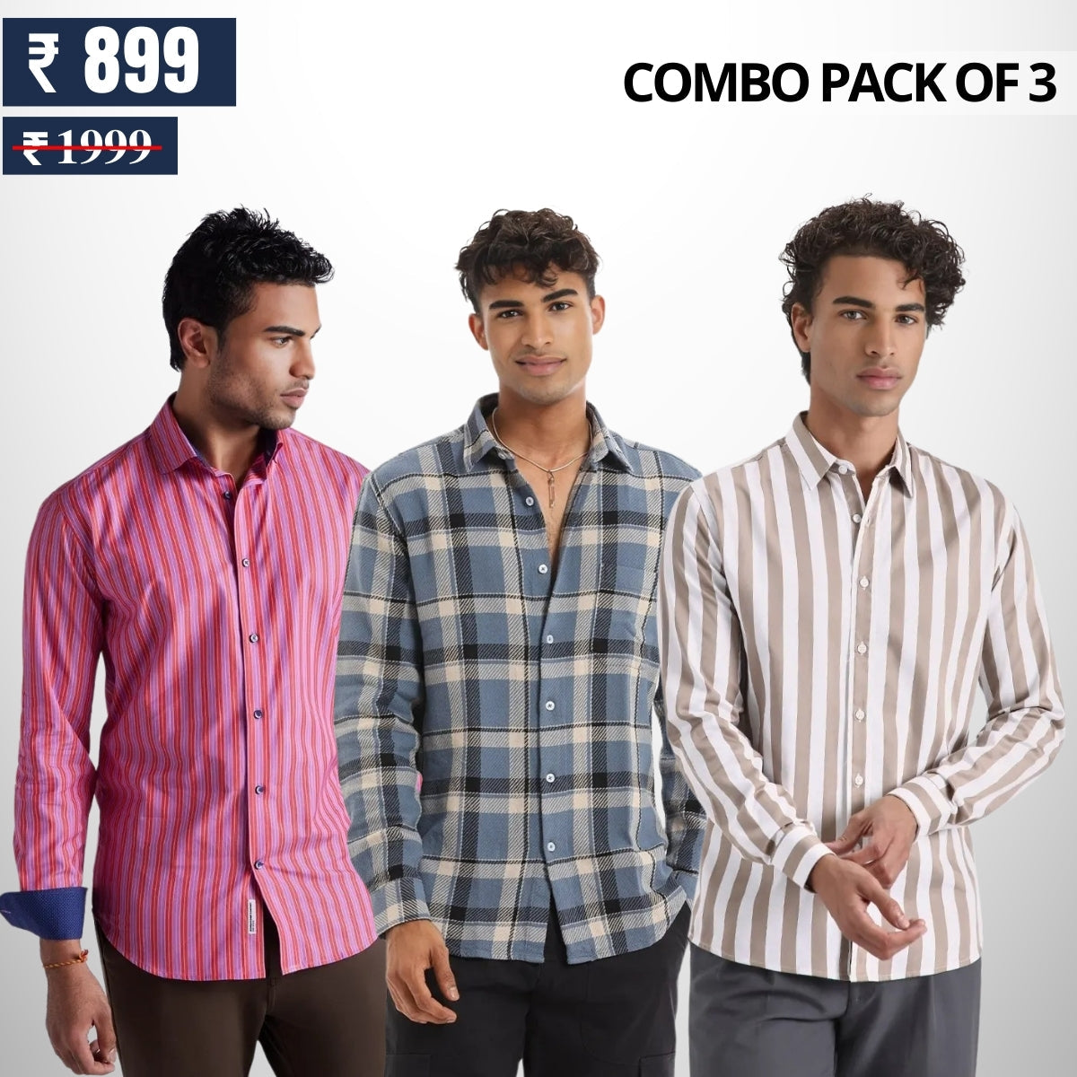 Premium Cotton Shirts Pack Of 3 | Full Sleeves