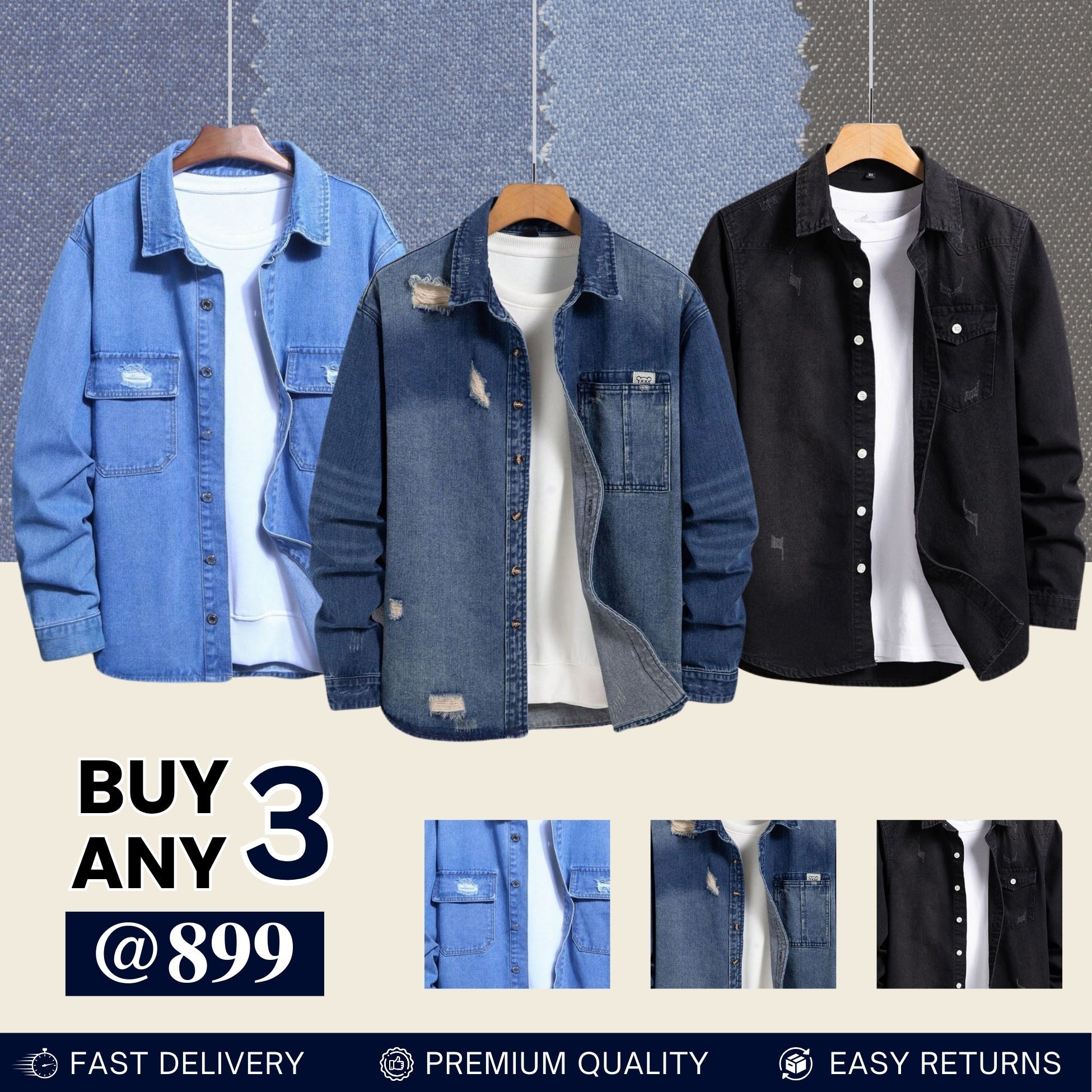 Casual Denim Shirt For Men