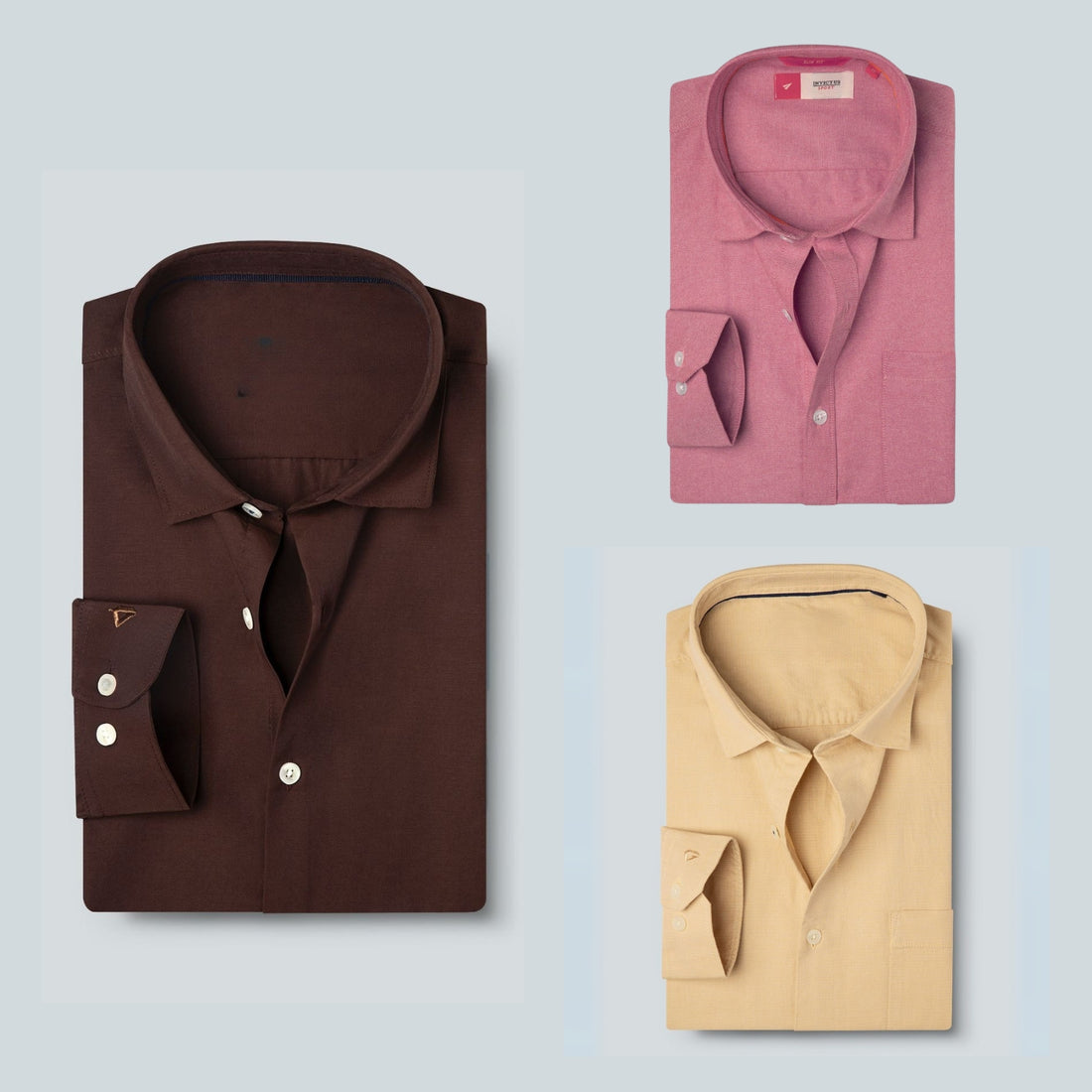 Shirt Happens: 3-Pack Men’s Stylish Formal Shirts – 100% Cotton, Full Sleeves with Pockets (FS-63)