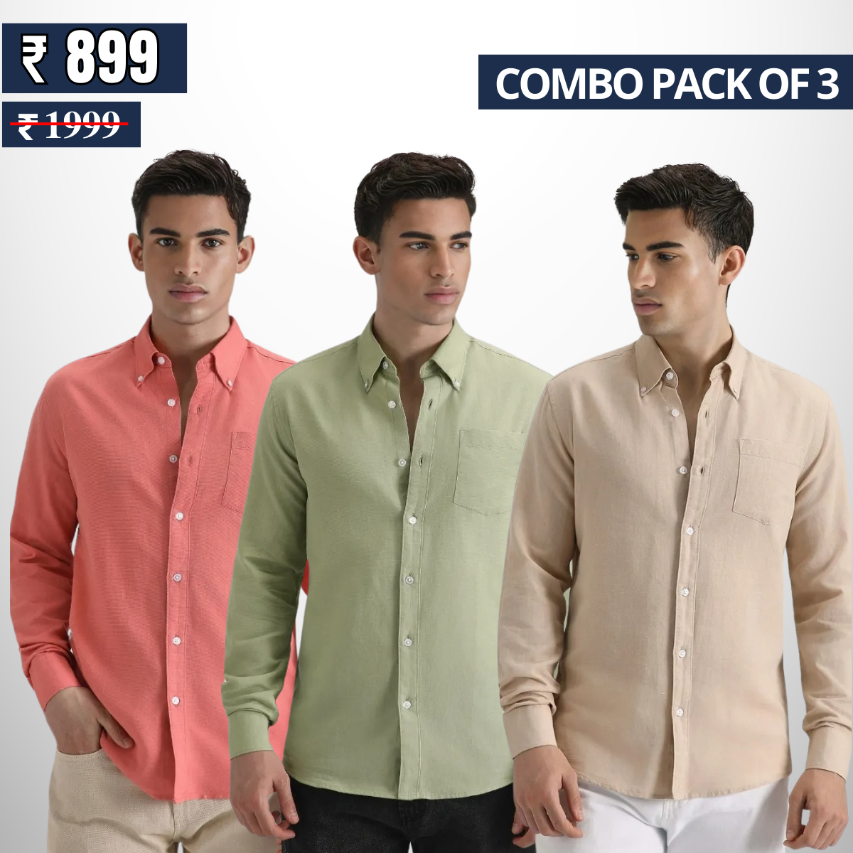 Classic Men's Shirts: Style, Comfort, and Confidence | Combo Pack of 3