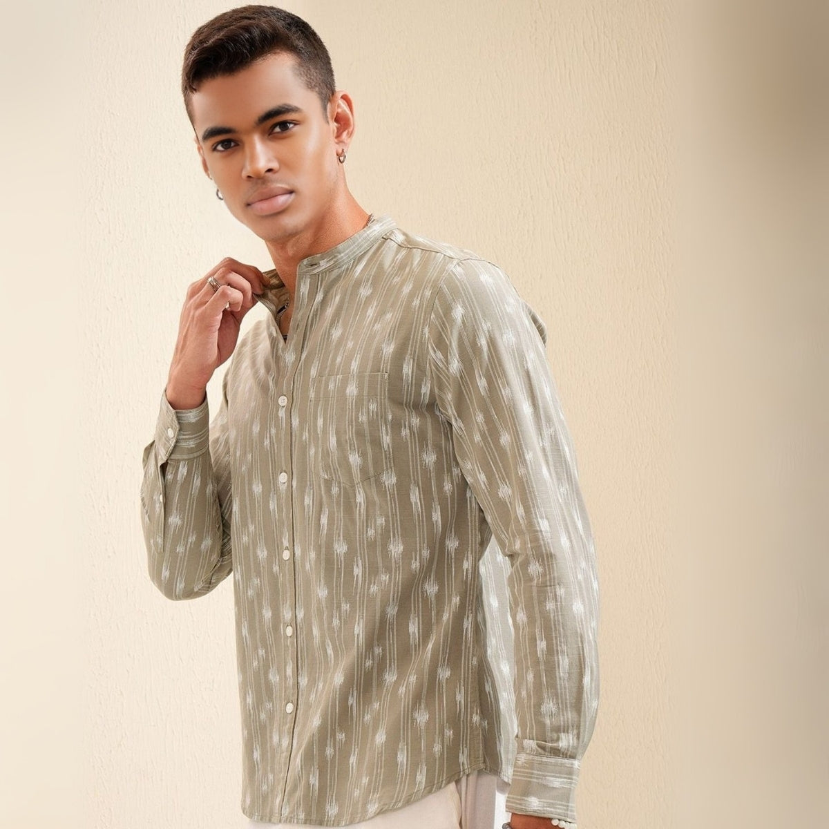 Stylish Branded Casual Shirts with Full Sleeves and Chinese Collar