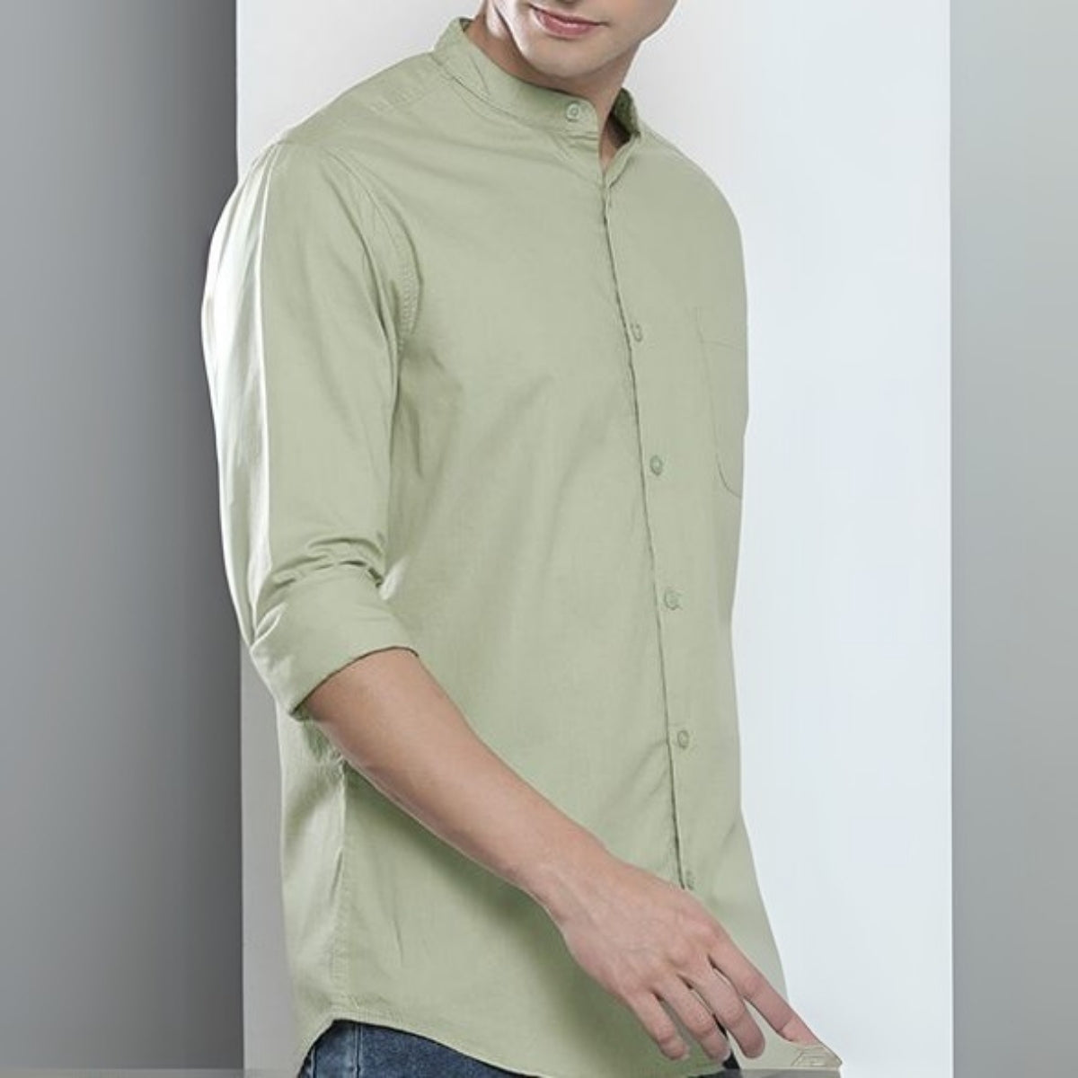 Stylish Branded Casual Shirts with Full Sleeves and Chinese Collar