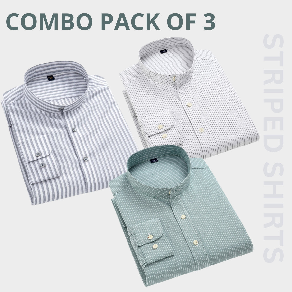 Premium Full Sleeves Striped Shirt 100% High Quality Combo Pack Of 3