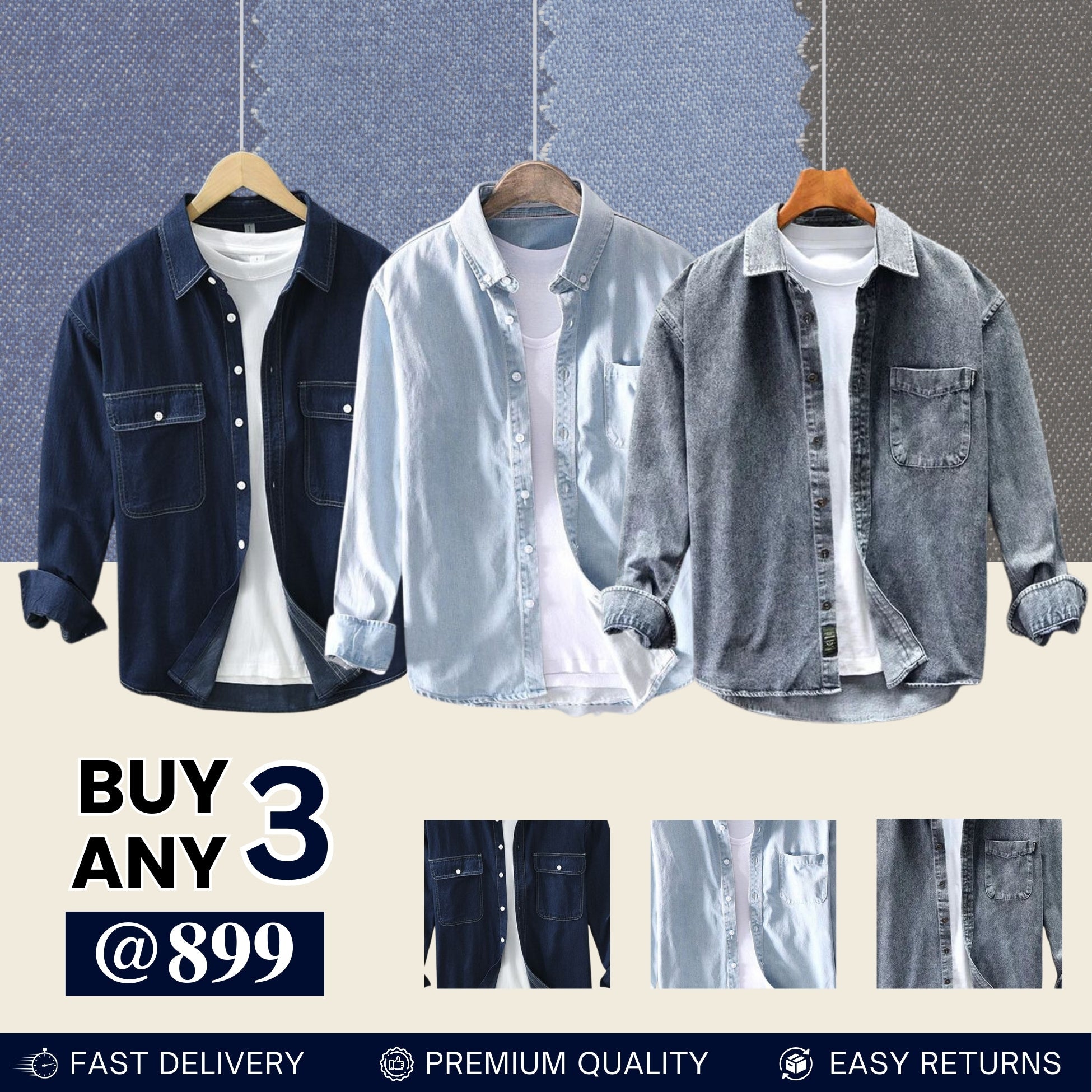 Casual Denim Shirt For Men