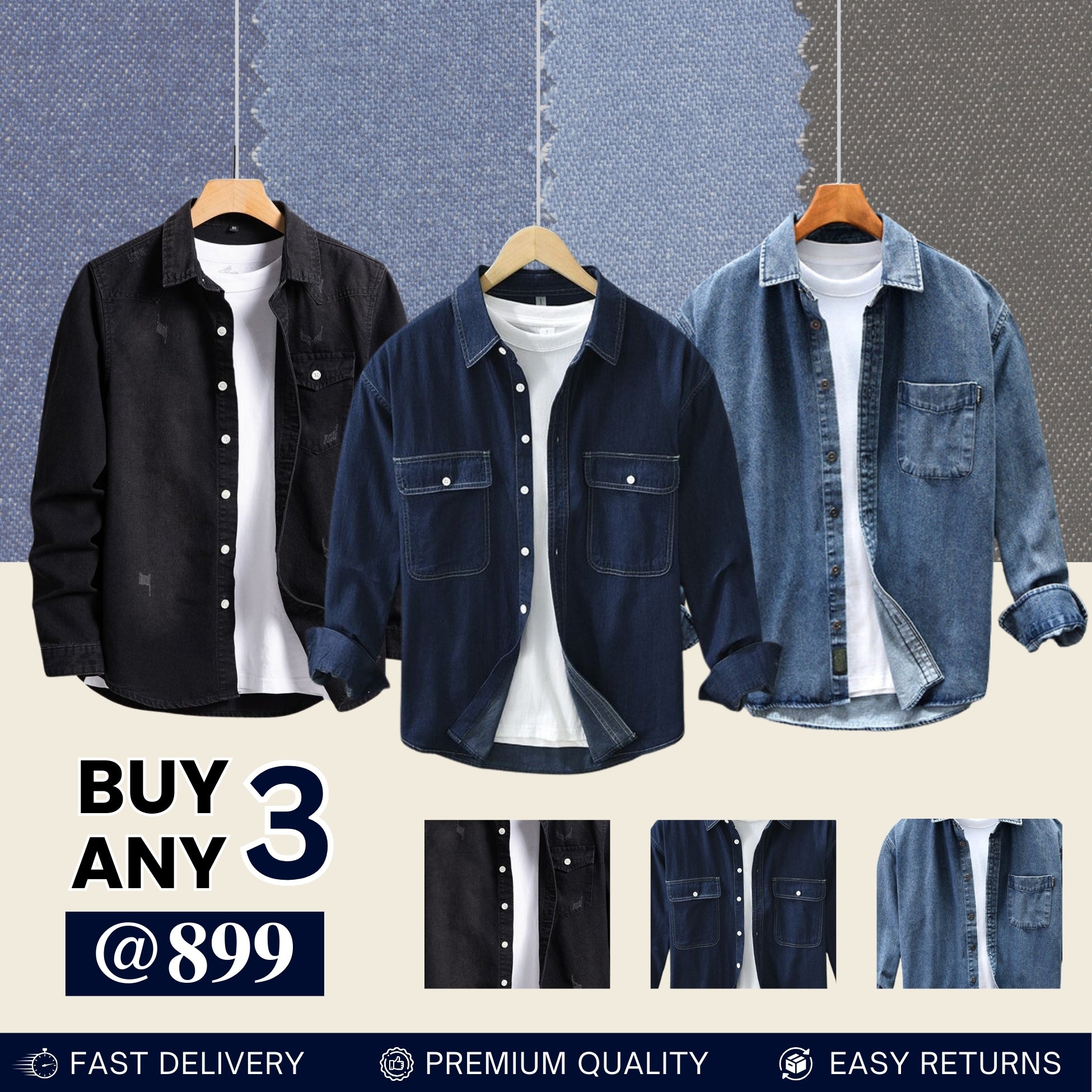 Casual Denim Shirt For Men