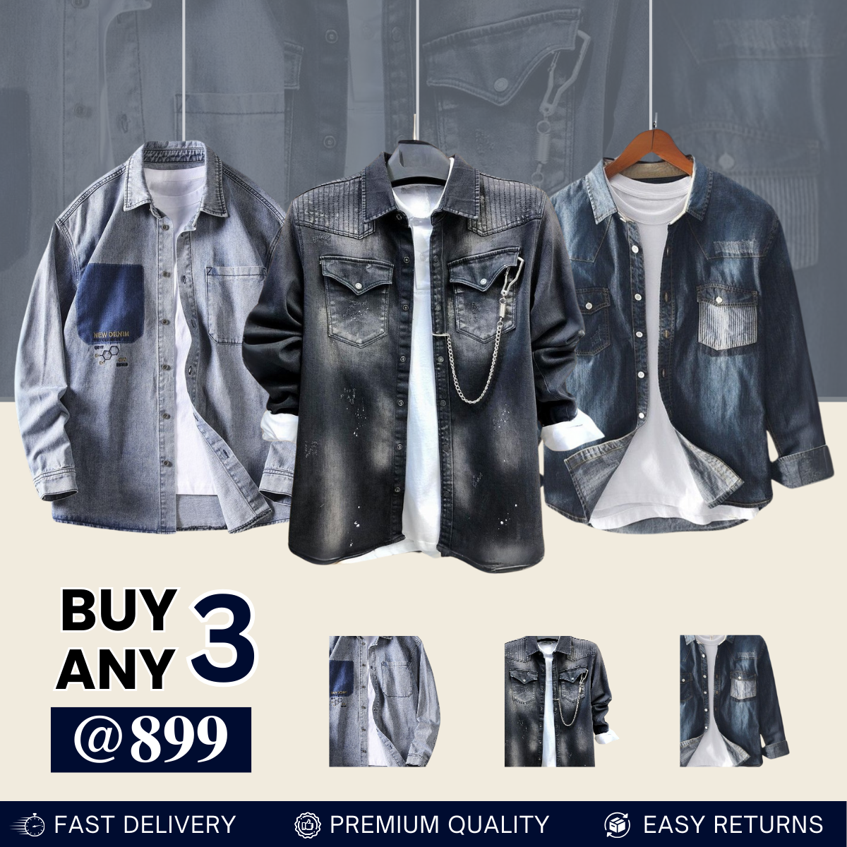 Casual Denim Shirt For Men