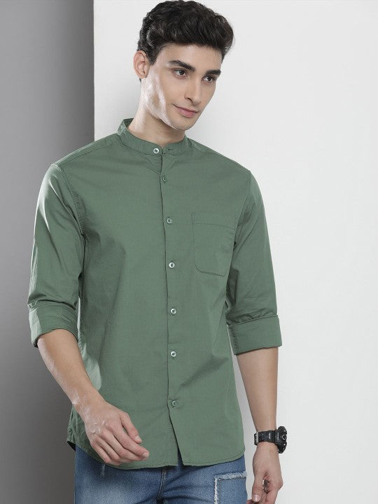 Stylish Branded Casual Shirts with Full Sleeves and Chinese Collar