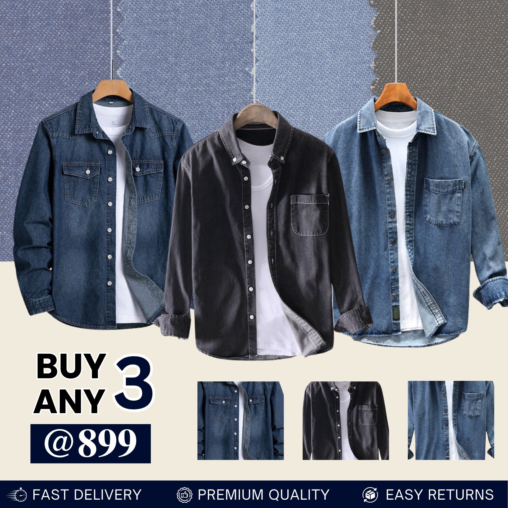 Casual Denim Shirt For Men