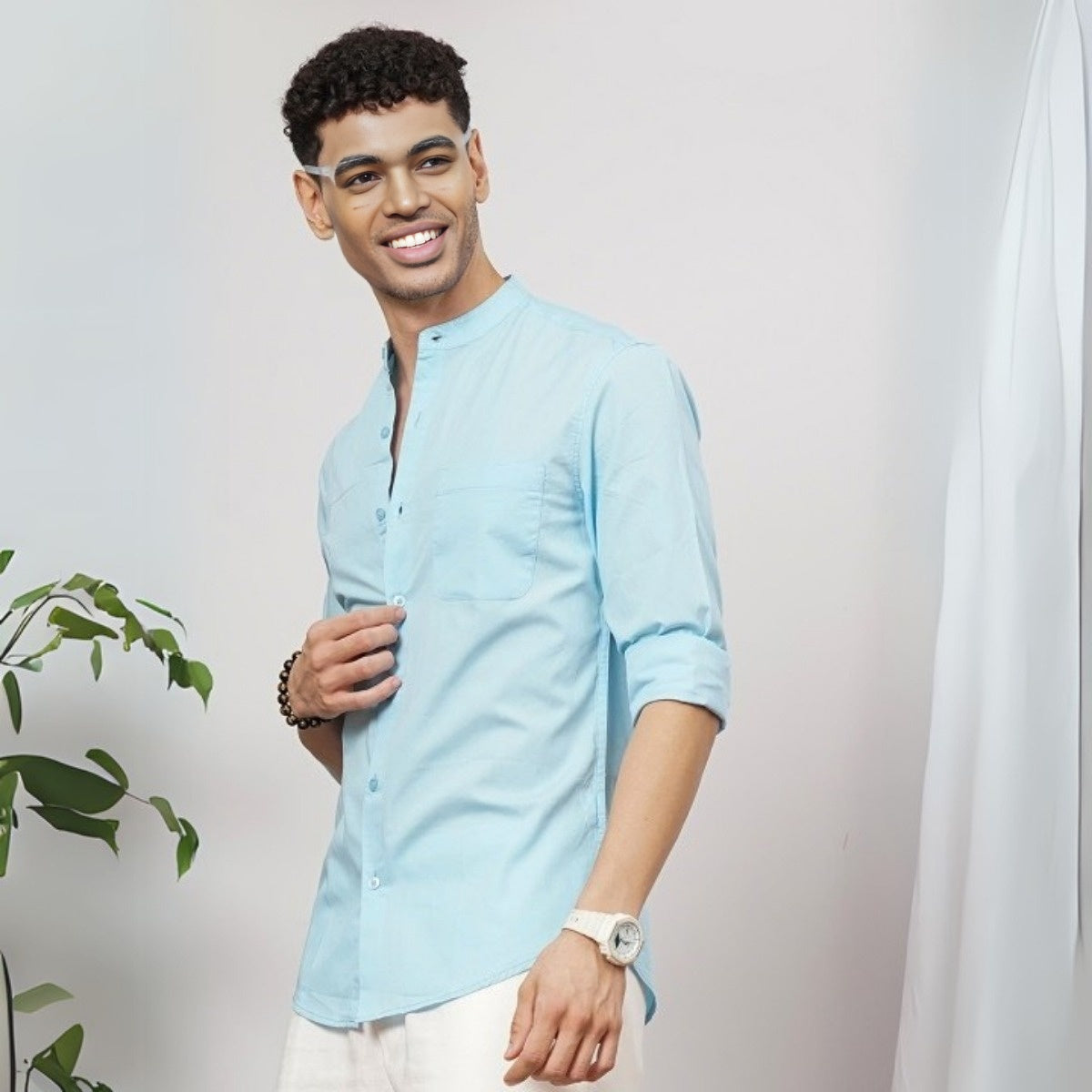 Stylish Branded Casual Shirts with Full Sleeves and Chinese Collar