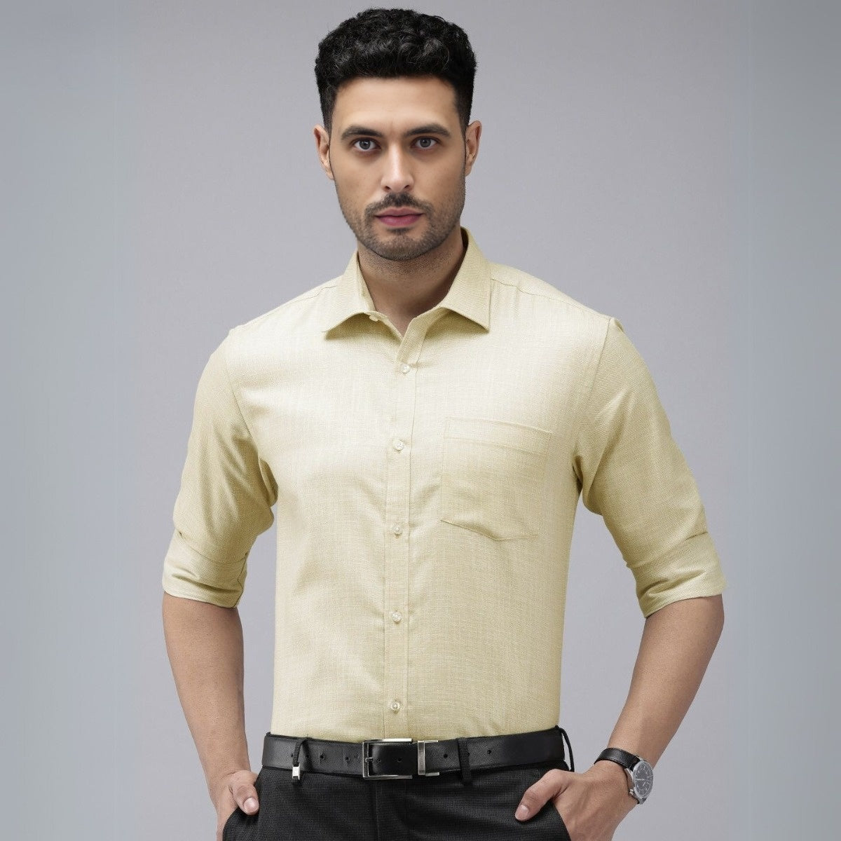 3 Cotton Formal Shirts with Full Sleeves and Pockets