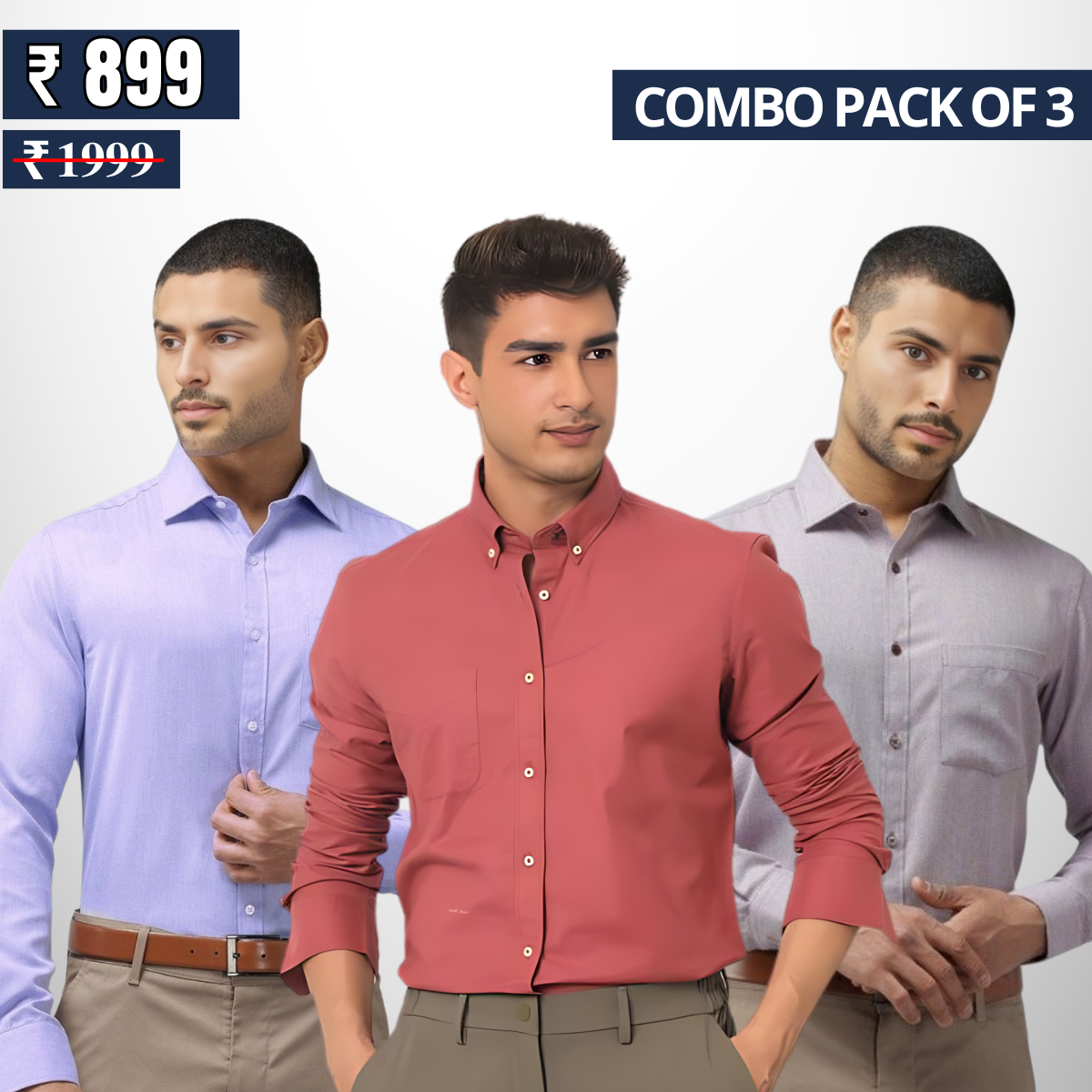 Classic Men's Shirts: Style, Comfort, and Confidence | Combo Pack of 3