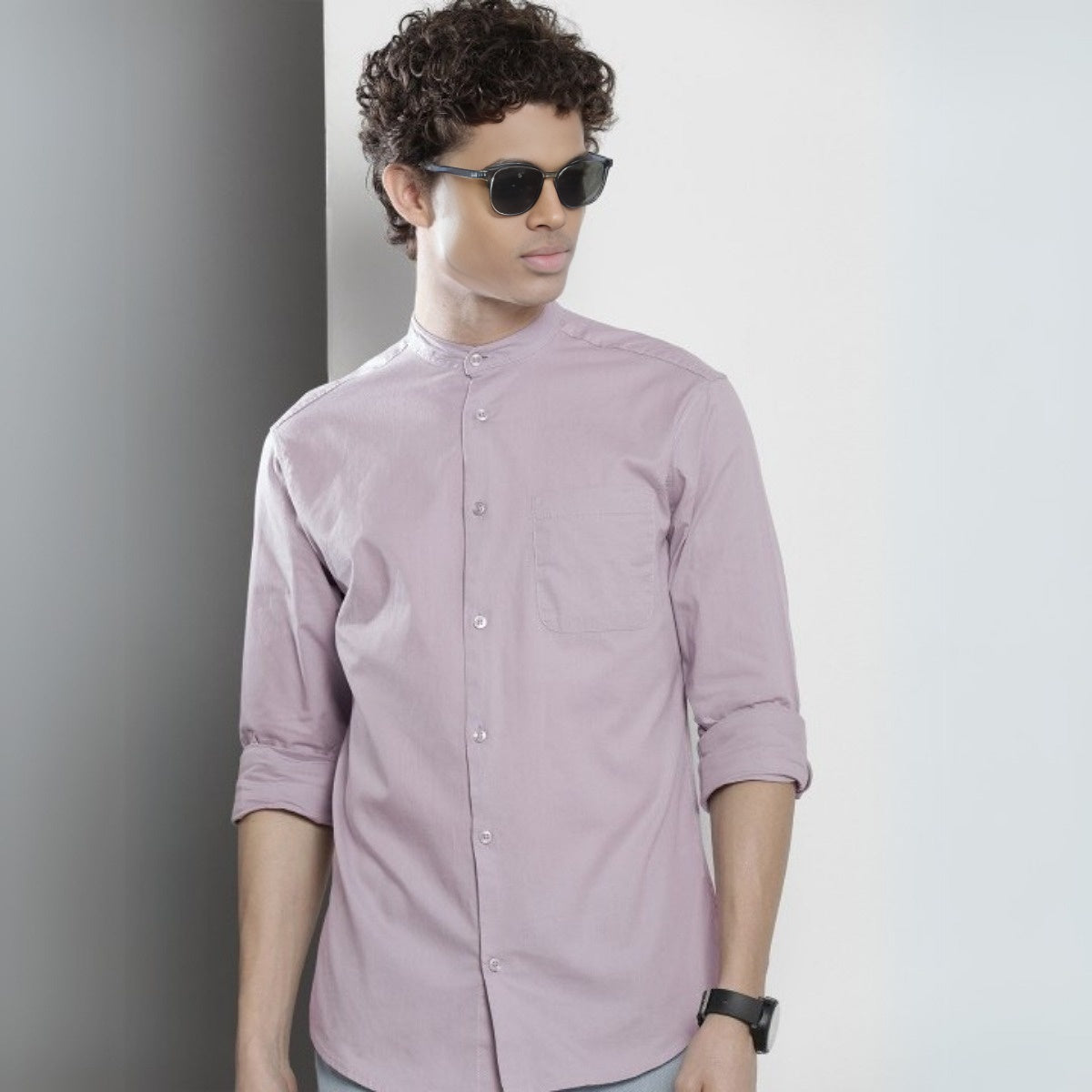 Stylish Branded Casual Shirts with Full Sleeves and Chinese Collar