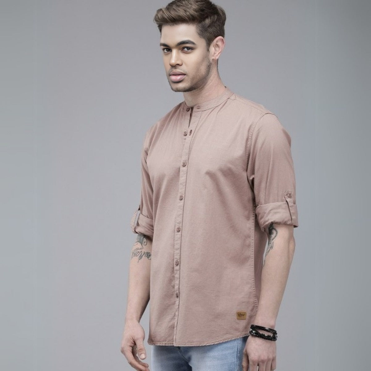 Stylish Branded Casual Shirts with Full Sleeves and Chinese Collar