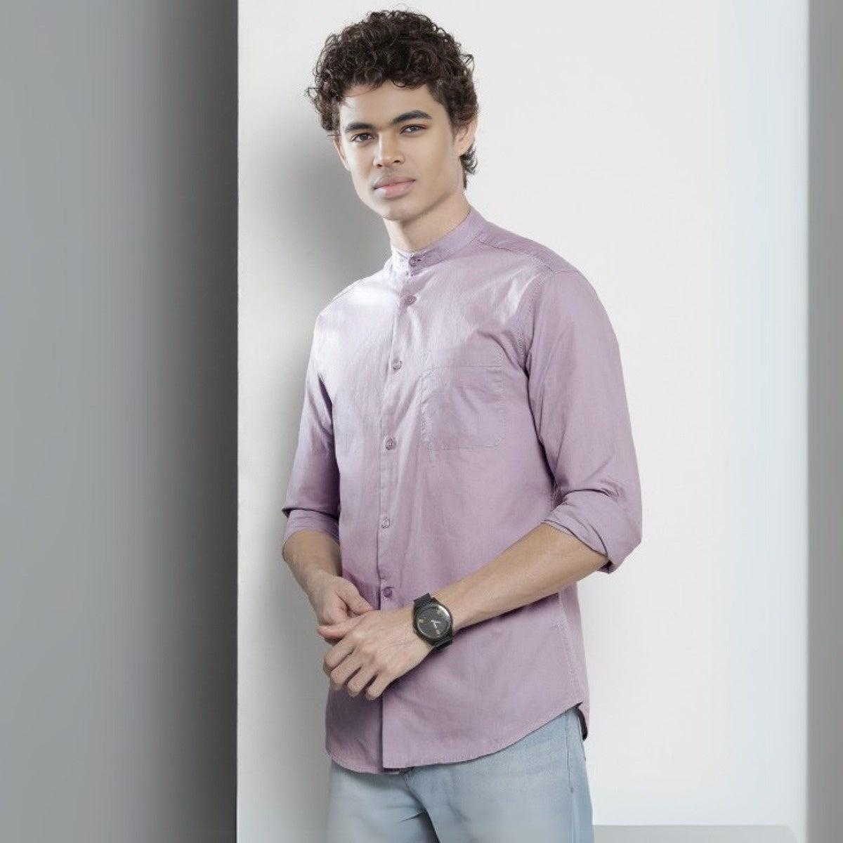 Stylish Branded Casual Shirts with Full Sleeves and Chinese Collar